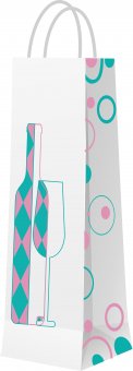 Punga cadou bauturi Kraft albit 11 x 38 x 10 cm
