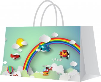 Punga cadou medie landscape Kraft Albit 38x25x9 cm